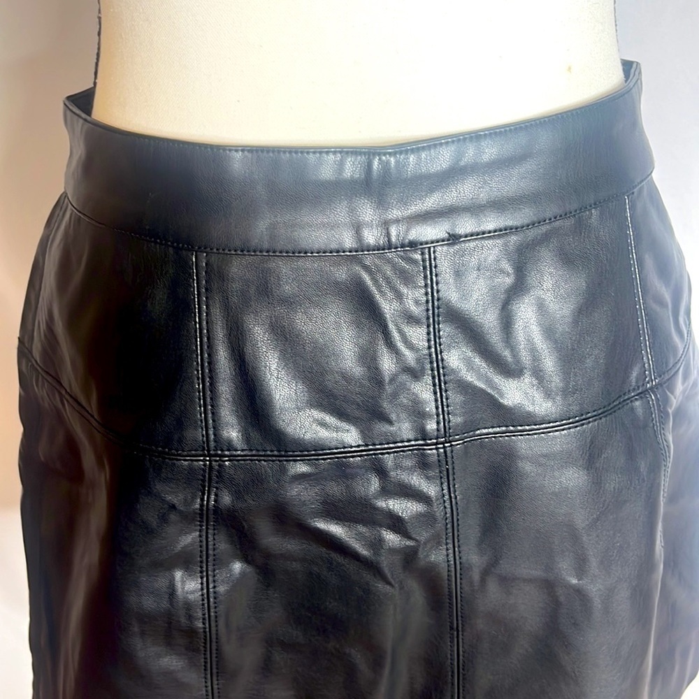 Free People Oh Snap Faux Leather Button Down Skirt - Picture 6 of 7
